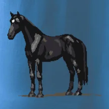 Černý kůň pixel