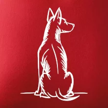 Pes kreslený zezadu