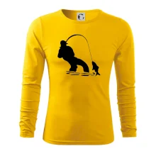 Rybář tahající rybu