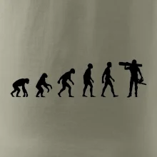 Evoluce dřevorubec - pila a kmen