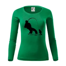 Rybář tahající rybu