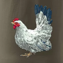 Slepice kreslená bílá