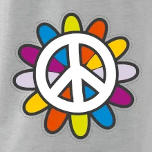 Peace symbol s kreslenou květinou