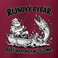 Říjnový rybář v loďce s obří štikou