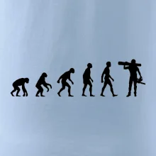 Evoluce dřevorubec - pila a kmen