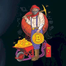 Horník těží bitcoiny