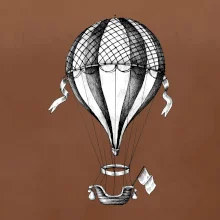 Horkovzdušný balón  kreslený