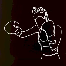 Žena boxerka jedním tahem