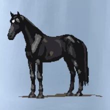 Černý kůň pixel