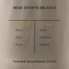 Moje životní bilance má dáti dal