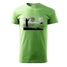 Lovec a ohař v lese