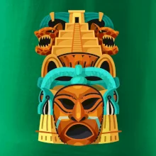 Mayové maska s pyramidou Mayové maska s pyramidou