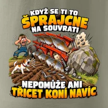 Pluh zaseknutý o balvan na souvrati