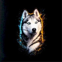 Obrázek polotón Husky hlava
