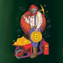 Horník těží bitcoiny