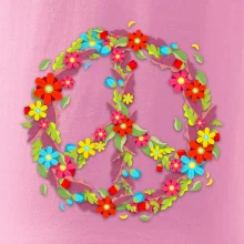 Peace symbol červené květiny