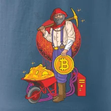 Horník těží bitcoiny