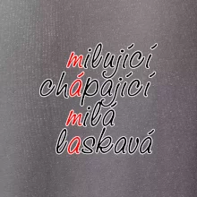 Milující chápající milá laskavá