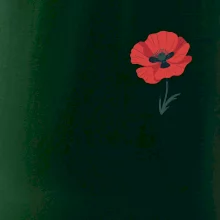 Vlčí mák kreslený na prsu