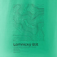 Lomnický štít - vrstevnice v obdélníku