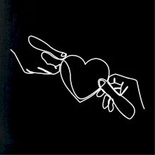 Dvě ruce a srdce jedním tahem