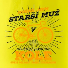 Starší muž - cyklista silniční kolo Starší muž - cyklista silniční kolo