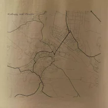 Černobílá mapa Kralupy nad Vltavou