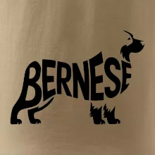 Bernese Mountain Dog nápis v těle