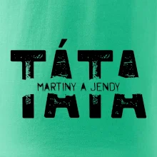 Černý nápis táta a jména dětí