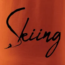 Skiing nápis lyžař