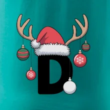 Vanoční rodinná trička - písmeno a čepice