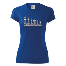 Šachové figurky v řadě - kreslené