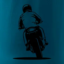 Motorkář na zádech - silnice