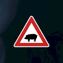 Dopravní značka - Pozor prase domácí Dopravní značka - Pozor prase domácí