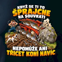 Pluh zaseknutý o balvan na souvrati