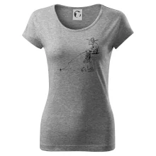 Kreslený rybář na pařezu