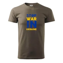 Barevný nápis Stop war in ukraine
