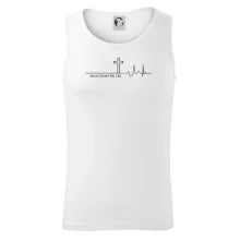 Jesus Saved My Life kříž ekg Jesus Saved My Life kříž ekg