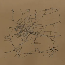 Černobílá mapa Cerhovice 267 61