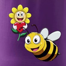 Parové triko - Včela a květina