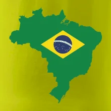 Brazílie vlajka v mapě
