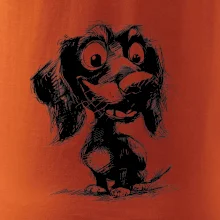 Černobílá karikatura jezevčík