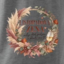 Listopadová žena s bílým vínem v boho věnci