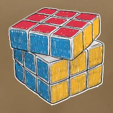 Rubikova kostka kreslená
