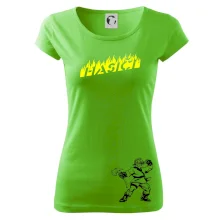 Hasič stojící - nápis hasiči - Velký nápis  na zádech