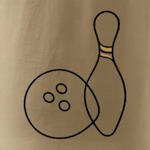 Bowling minimalistická linka s koulí a kuželkou