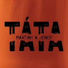 Černý nápis táta a jména dětí