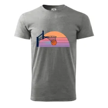 Retro západ slunce a basketbalový koš