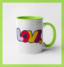 Love nápis s květinou