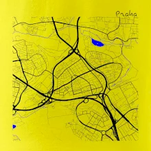 Praha - 14100 mapa s vodními toky